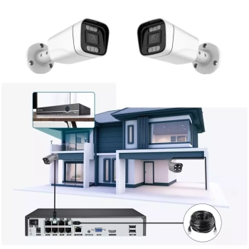 Zestaw do monitoringu w domu firmie 4x kamera 5mpx 2K MT5 DVX rejestrator NVR dysk 1TB
